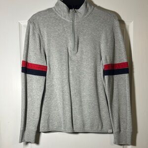 GAP Kids 1969 Quarter Zip Pullover Boys XXL 13–14 Gray Red Blue